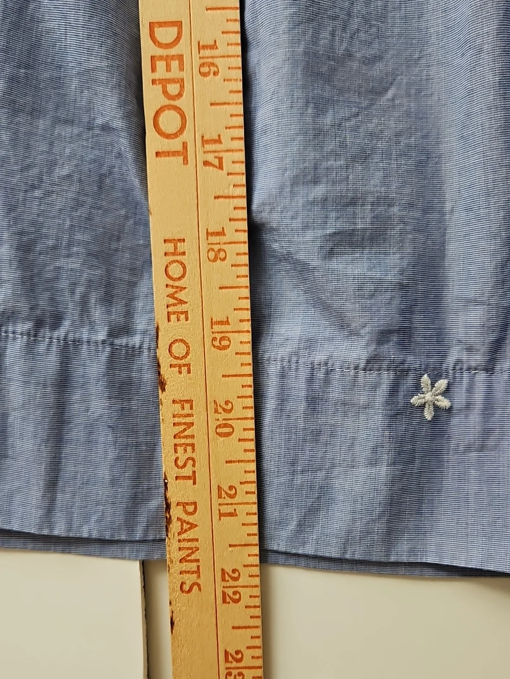 J Crew Chambray Blouse Emboidered Daisy Cropped Balloon Sleeve Boho LP